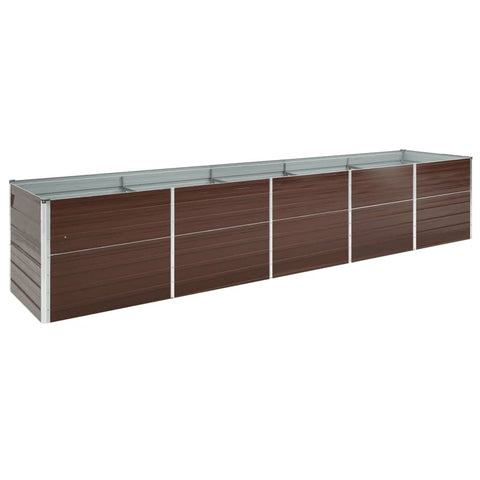 Garden Raised Bed Galvanised Steel 400x80x77 cm Brown 47062