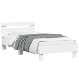 Bed Frame without Mattress with LED Lights White 75x190 cm Small Single 838750