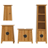 4 Piece Bathroom Furniture Set Solid Wood Pine 3223454
