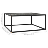 Coffee Table Black with Black Marble Glass 80x80x35 cm 322878