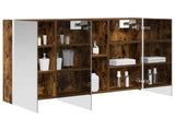 Bathroom Mirror Cabinet Smoked Oak 103.5 x 15.5 x 70 cm 889275