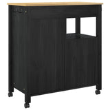 Kitchen Trolley MONZA Black 84 x 40 x 88.5 cm Solid Pine Wood 42027041