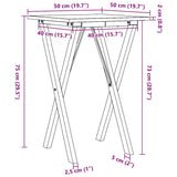 Dining Table X-Frame 50x50x75 cm Solid Wood Pine and Steel 3282691