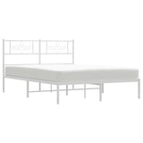 Metal Bed Frame without Mattress with Headboard White 135x190cm 355315