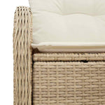 Garden Sofa with Cushion Beige 121 x 62 x 69cm Poly Rattan 42006726