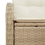 Garden Sofa with Cushion Beige 121 x 62 x 69cm Poly Rattan 42006726