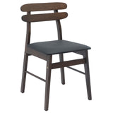 Dining Chair 2 pcs Light Brown and Black Solid Rubber Wood 42020511