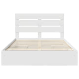 Storage Bed with Headboard White 140 x 200 cm Engineered Wood 3411893