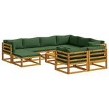 Sofa Set 10 pcs Natural Solid Acacia Wood 3417261
