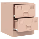 ZNTS Bedside Cabinets 2 pcs Pink 34.5x39x44 cm Steel 841622