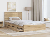 Bed Frame with Drawer Sonoma Oak 100 x 200 cm Engineer Wood 3411147