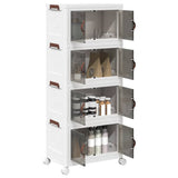 Stackable Storage Box with Wheels 4-Tier 28 L 48x29.5x112.5 cm 4012371