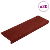 Stair Mats Self-adhesive 20 pcs 65x21x4 cm Bordeaux Red Rectangular Edge 3365719
