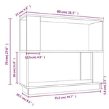 Book Cabinet/Room Divider 80x25x70 cm Solid Wood Pine 814049