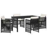 Garden Dining Set 5 pcs Black Powder-Coated Steel 3380646