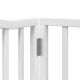 Dog Gate with Door Foldable 6 Panels White 480 cm Poplar Wood 3155617