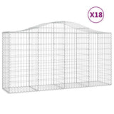 Arched Gabion Baskets 18 pcs 200x50x100/120 cm Galvanised Iron 3145654