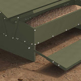 Chicken Treadle Feeder Olive Green 75 x 53 x 20.5 cm 874676