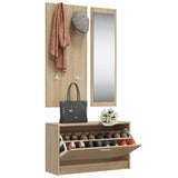 3-in-1 Shoe Cabinet Set Sonoma Oak Engineered Wood 342572