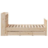 Bookcase Bed without Mattress 150x200 cm King Solid Wood Pine 3308918