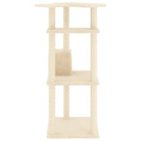 Cat Tree with Sisal Scratching Posts Cream 123 cm 171783