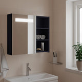 Bathroom Mirror Cabinet with LED Light Grey 60x13x52 cm 357970