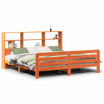 ZNTS Bed Frame without Mattress Wax Brown 180x200 cm Super King Solid Wood Pine 3309934