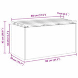 Garden Bench Silver 80 x 40 x43 cm Galvanised steel 874903