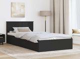 Bed Frame with Headboard Black 90 x 190 cm Engineered Wood 3408705