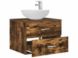 Wall-Mounted Sink Vanity Smoked Oak 49.5 x 35 x 63 cm 890258
