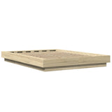 Bed Frame with LED Lights without Mattress Sonoma Oak 135x190cm 3281135