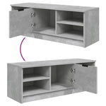 TV Cabinet Concrete Grey 102x35.5x36.5 cm Engineered Wood 811371
