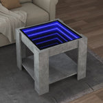 ZNTS Coffee Table with LED Concrete Grey 53x53x45 cm Engineered Wood 847542