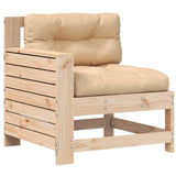 Garden Armrest Sofa with Cushion Solid Wood Pine 844919