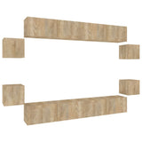 8 Piece TV Cabinet Set Sonoma Oak Engineered Wood 3114224