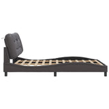 Bed Frame with LED without Mattress "Hvar" Grey 140x200 cm 3213937