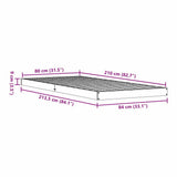 Floor Bed Frame Natural 80 x 210 cm Solid Pine Wood 869732