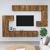 ZNTS Wall-mounted TV Cabinet Smoked Oak Engineered Wood 3114595