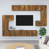 Wall-mounted TV Cabinet Smoked Oak Engineered Wood 3114595