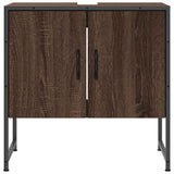 Bathroom Sink Cabinet Brown Oak 60x33x60 cm Engineered Wood 842460