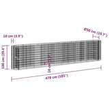 152037 Gabion Raised Bed Galvanised Iron 470x50x100 cm