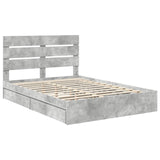 Storage Bed Concrete Grey 160 x 200 cm Engineered Wood 3411885