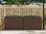 Garden Raised Bed with 4 Pots 2 pcs Poly Rattan Brown 279083