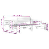 Daybed with Trundle without Mattress 80x200 cm Solid Wood 836150