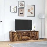 TV Cabinet with LED Lights Smoked Oak 160.5x41x50 cm 3328430