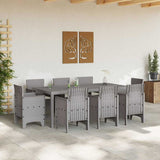 Garden Dining Set 9 pcs Light Grey Polypropylene 3378591