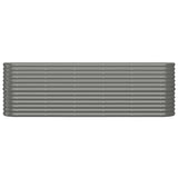 Garden Raised Bed Galvanised Steel 224x40x68 cm Grey 318899