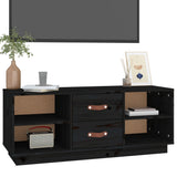 TV Cabinet Black 100x34x40 cm Solid Wood Pine 818229