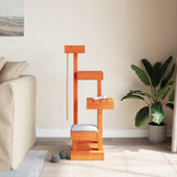 Cat Tree Wax Brown 45.5x49x103 cm Solid Wood Pine 847132