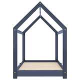 Kids Bed Frame Grey Solid Pine Wood 70x140 cm 283352